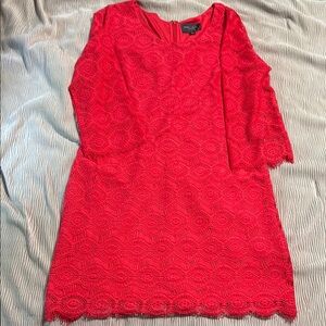 Elegant Red/Orange Lace Dress